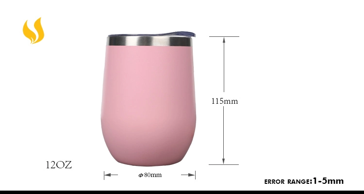 12oz Double Wall Stainless Steel Vacuum Insulated Wine Tumbler
