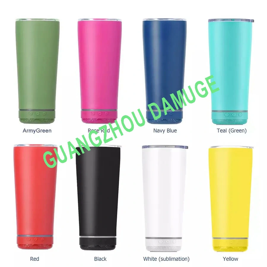 Outdoor 500ml Sublimation Stainless Steel Music Cup Blue Tooth Wireless Speaker Water Bottle Tumbler with Bluetooth Speaker