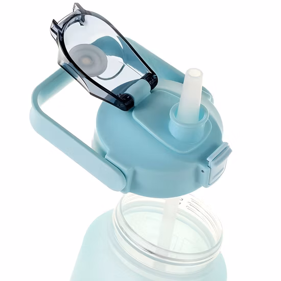 그라데이션 스포츠 플라스틱 컵이 포함된 대용량 반투명 1300ml 물병
