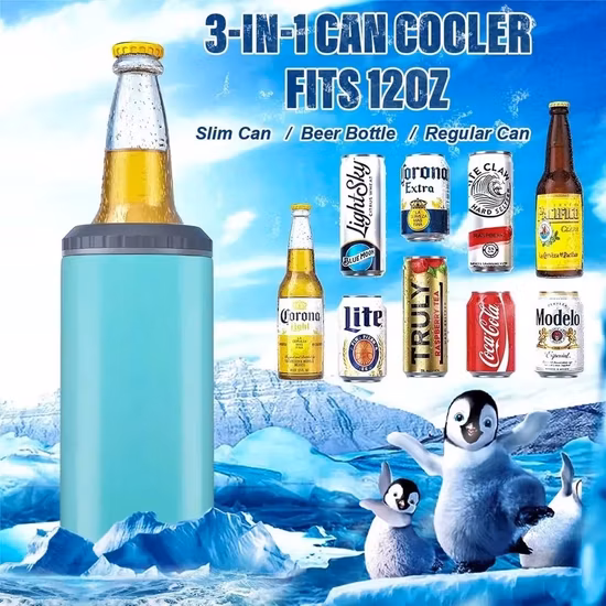 12 온스 16 온스 캔 쿨러 열 절연 진공 컵 스테인레스 스틸 물병 자동차 커피 여행 머그잔 휴대용 열 병 이중 벽 머그잔 누출 방지 머그잔